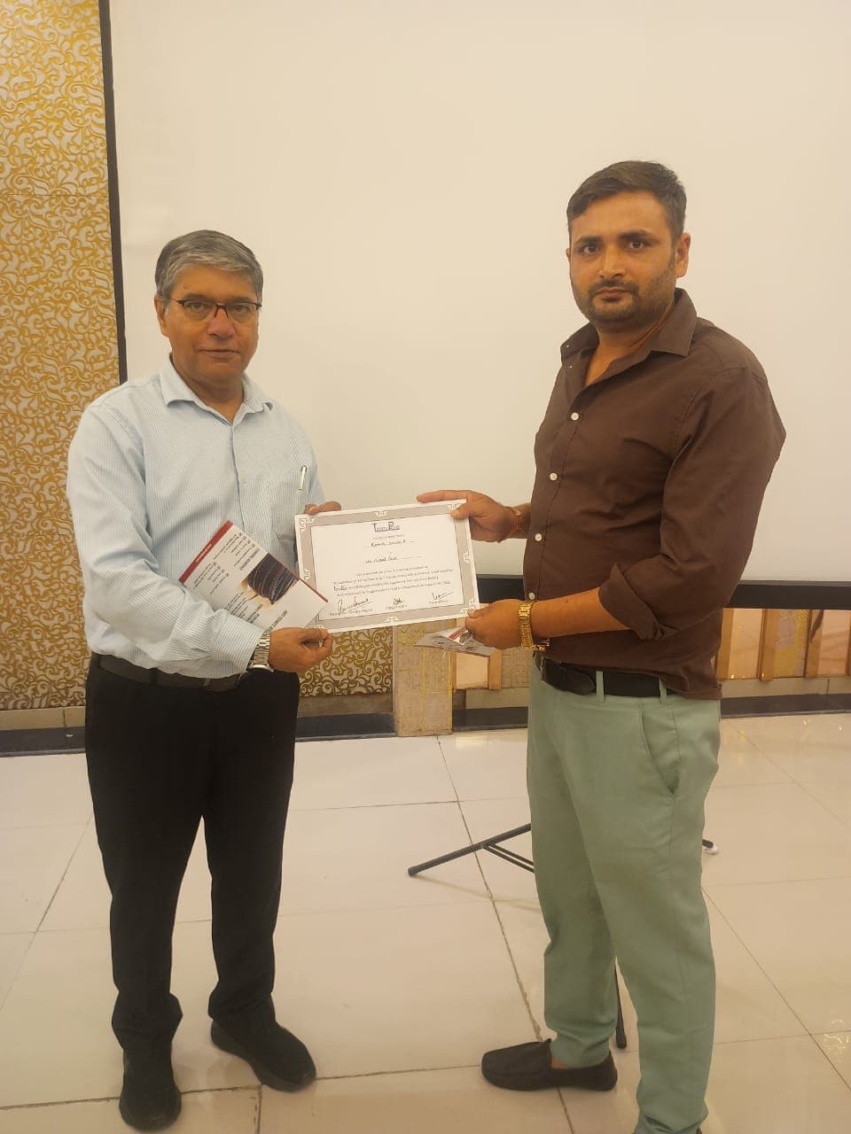 M V Pest Control award and certificate ceremony